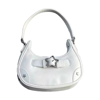 Чанта за подмишниците, реколта чанта през рамо със звезда за момичета, дамски модерна чанта за подмишниците, по-Голямата голям модерна чанта за отдих