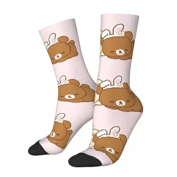 Чорапи Sleep Rilakkuma Bear със спортен 3D принтом, забавни чорапи до средата на прасците за момчета и момичета