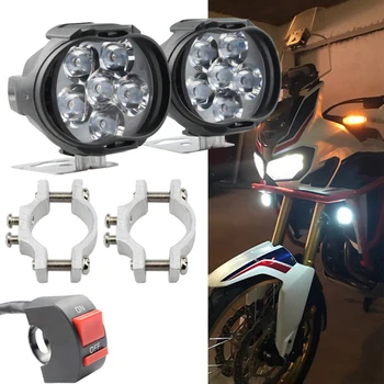 1 комплект мотоциклетни на фаровете, 6 led лампи, бели прожектори, лампа за електрически автомобили, скутери, Модифицирани помощни лампи висока яркост