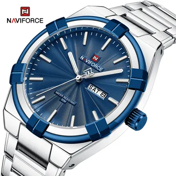 2023 Naviforce Маркови дизайнерски мъжки часовници, Спортни водоустойчив ръчен часовник от неръждаема стомана, клас лукс, Бизнес кварцов часовник, подарък за един човек