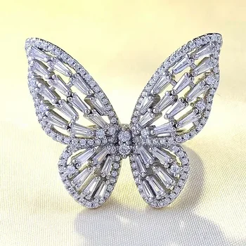 2023 Нов Сребърен S925 Персонални пръстен Seiko Butterfly Sterling Ring Широк тираж бижута в европейския и американския стил