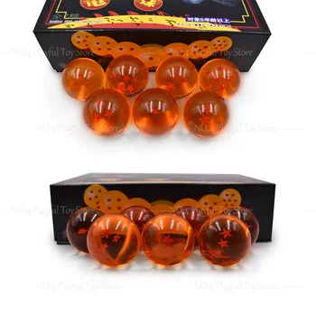4,3 см Аниме 7 Междузвездни топки Оранжево-син Кристален глобус от смола масата украса Играчки за деца