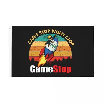 Gamestop Wall Street Илон Маск Флаг Reddit Двупосочен Банер GME WSB Stock Stonks Trader Мем Декор на Стените в Дома Стая в Общежитието на 3x5 ФУТА