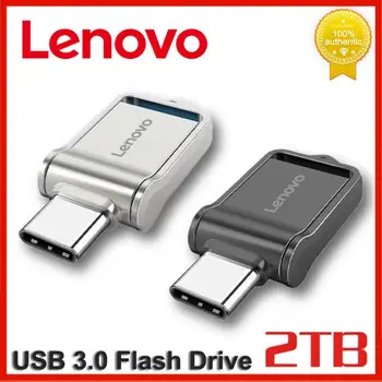 Lenovo USB Флаш-диск 2 TB OTG Type-C Флаш памет от 128 GB, 256 GB 2-в-1 USB 3.0 Memoria Флаш памет 1tb за КОМПЮТЪР с Android-Безплатна доставка