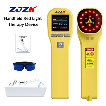 ZJZK Ръчно ниско ниво Лазерна терапевтичен инструмент за лечение на артрит на ставите на Врата на коляното, гърба, Спортни травми Студена лазерна физиотерапия