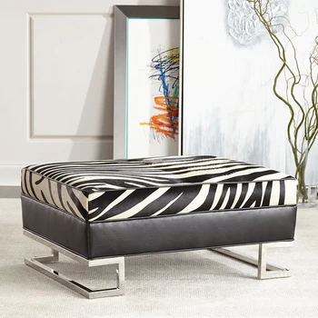 Диван-стол с шарките на зебра столче за обувки креативна скамеечка за краката във фоайето на магазин за дрехи столче за почивка на легло, столче за опашката