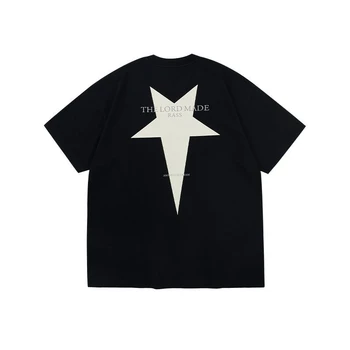 Модна тениска с графичен принтом American simplicity summer fresh Y2K за мъже и жени, градинска риза в стил хип-хоп, тениска оверсайз