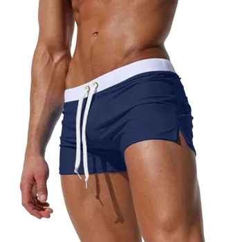 Мъжки къси летни мини-боксови шорти с джоб с цип, панталони с цепка, Спортни панталони за фитнес, спортни панталони за плаж, плуване